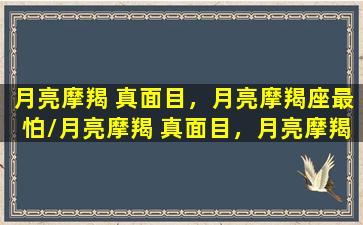 月亮摩羯 真面目，月亮摩羯座最怕/月亮摩羯 真面目，月亮摩羯座最怕-我的网站